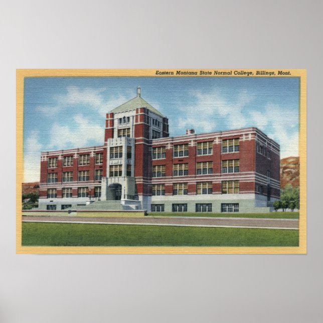 Poster Billings, Montana - Est de l'État du Montana (Devant)