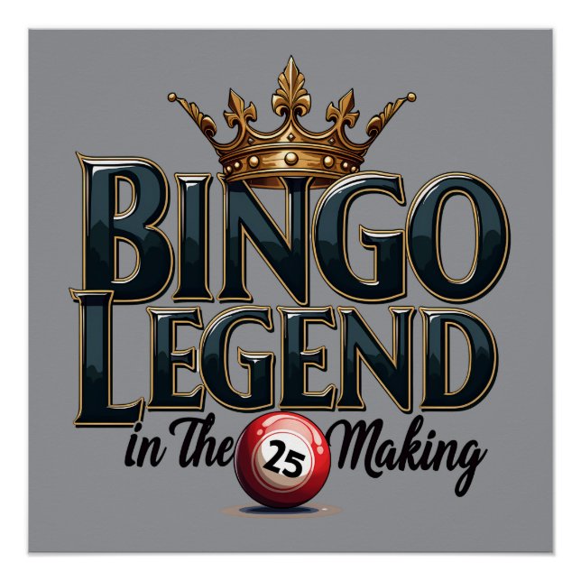 Poster Bingo Légende couronnée dans la typographie rétro  (Devant)