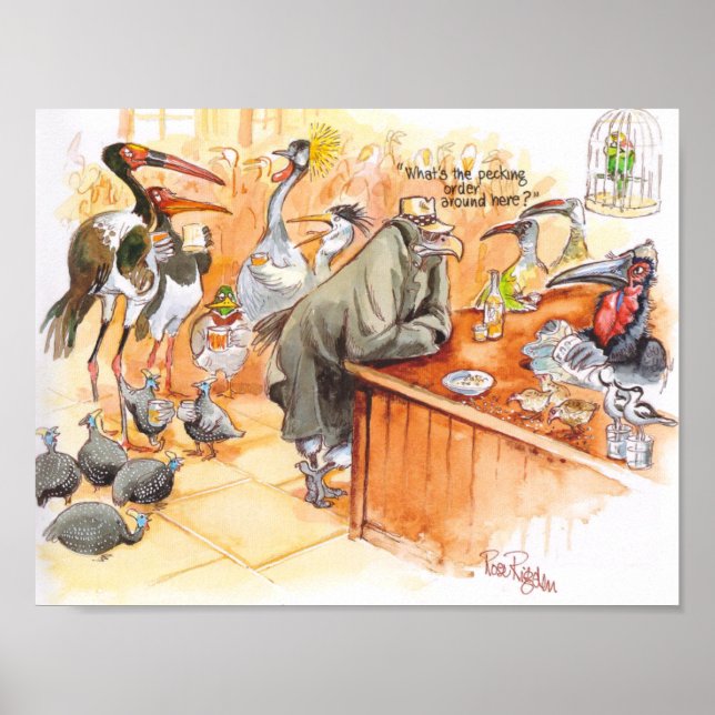 Poster Birds bar (Devant)