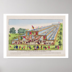Poster Bird's Eye View of the Great Exhibition in Hyde Pa