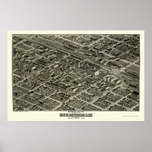 Poster Birmingham, AL Carte panoramique - 1903