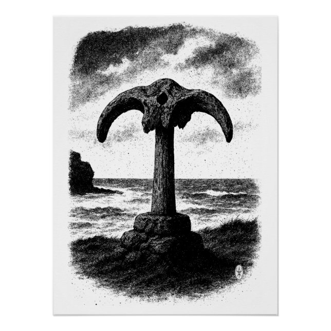 Poster Birsay Baleine – Monument à l'encre des Orcades (Devant)