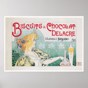 Poster Biscuits Chocolat Aliments Vintages et art