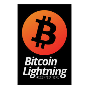 Poster Bitcoin Lightning Accepté ici