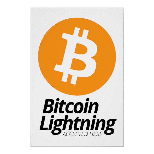 Poster Bitcoin Lightning Accepté ici (Devant)