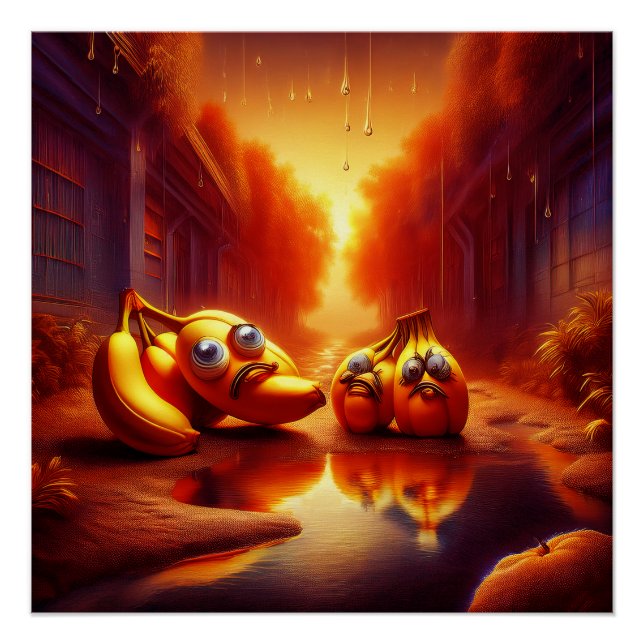 Poster Bizarre Créatures De Banane Dans La Salle De Feu (Devant)