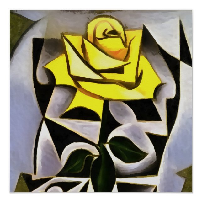 Poster Bizarre Géométrique Rose Jaune (Devant)