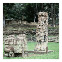 Bizarre Vivid Ruines Maya Statues anciennes Hondur