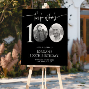 Poster Black 100th Birthday Welcome