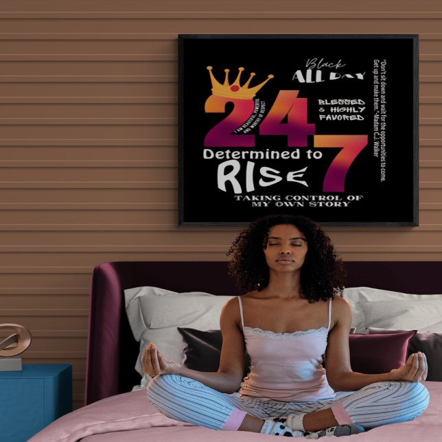 Poster Black All Day 24/7 Slogan Graphic (Créateur téléchargé)