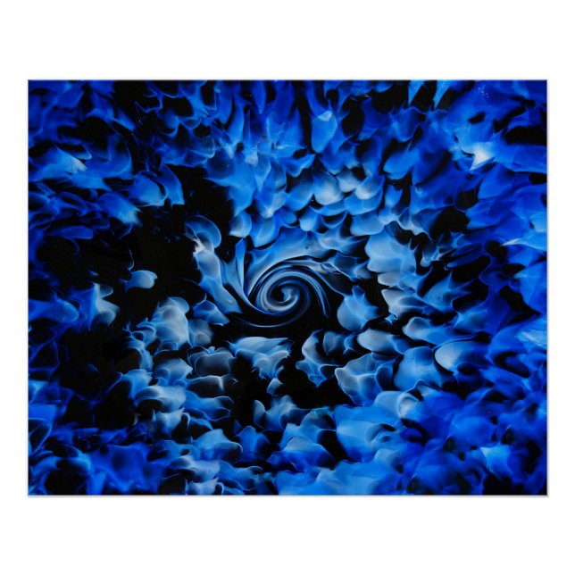 Poster Black And Blue Glass Abstract  (Devant)