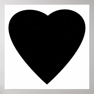 Poster Black and White Love Heart Design.