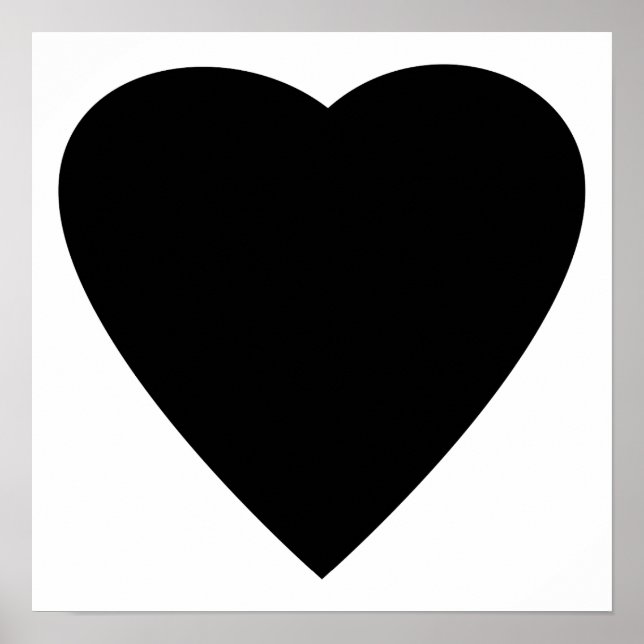 Poster Black and White Love Heart Design. (Devant)