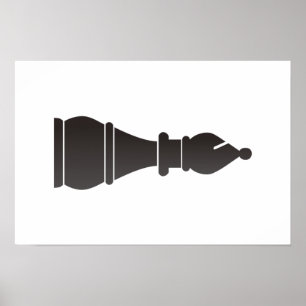 Poster Black bishop chess piece
