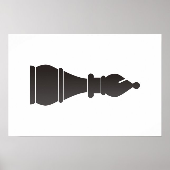 Poster Black bishop chess piece (Devant)