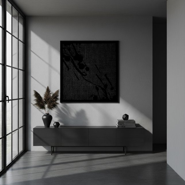 Poster Black Burlap Moderne Peinture Abstraite (Créateur téléchargé)