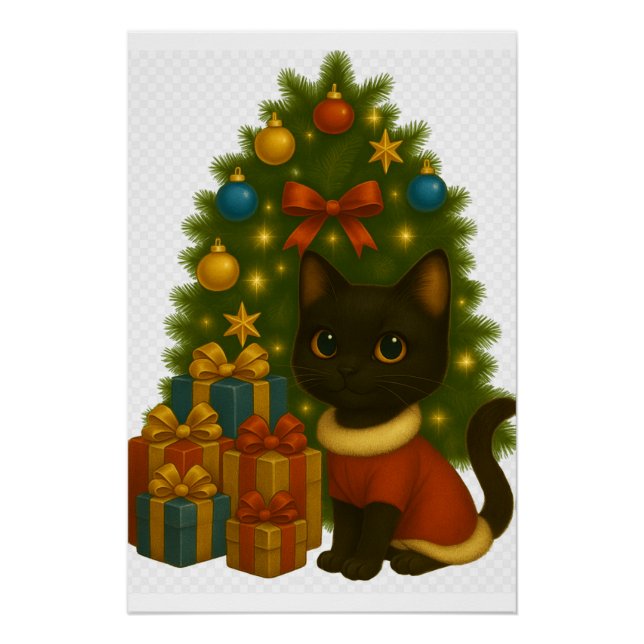 Poster “Black Cat Emi and the Christmas Tree” (Devant)