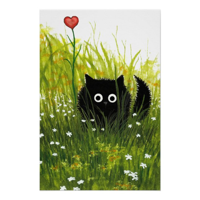 Poster Black Cat Love par Bihrle (Devant)