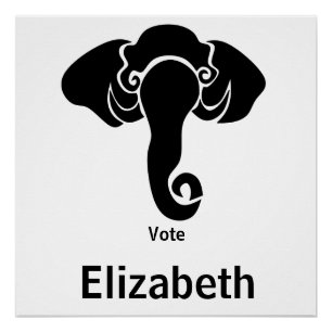 Poster Black Elephant Family Home Adresse Républicaine