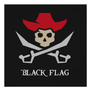 Poster Black Flag Pirate Skull