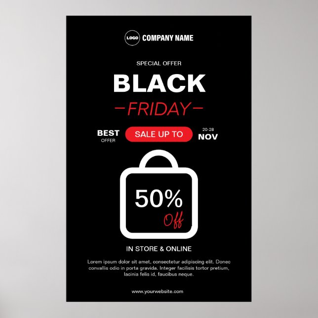 Poster Black Friday Custom Logo (Devant)