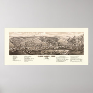 Poster Black Hawk, CO Panoramic Map - 1882