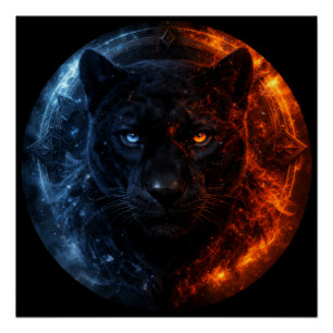 Poster Black Panther – Feu & Glace   Fanta Animal Mystiqu