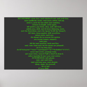 Poster Black Perl Poem (Larry Wall)