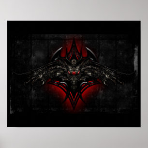 Poster Black & Red Dragon