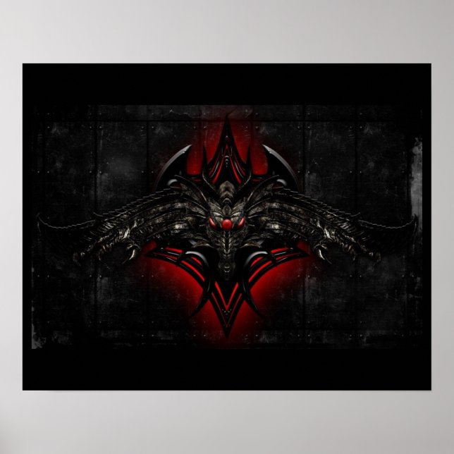 Poster Black & Red Dragon (Devant)