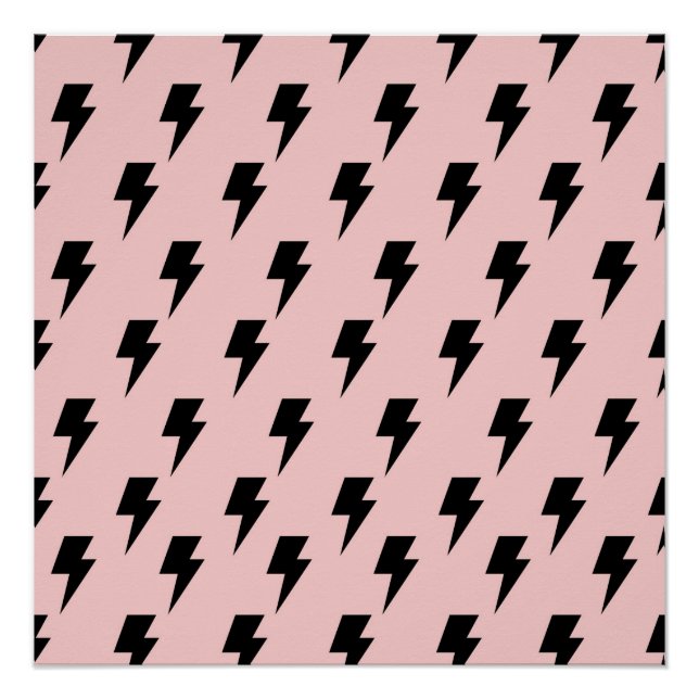 Poster Black Rose Lightning Y2K Indie Bold Décor mural (Devant)