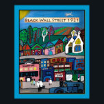 Poster Black Wall Street<br><div class="desc">Cette affiche vibrante et colorée d'art populaire raconte l'histoire de Greenwood, en Oklahoma, la communauté noire florissante du début des années 1900 connue sous le nom de The Black Wall Street.Cette enclave éminente comprenait des doctorants, des avocats, des médecins, des pilotes, des entrepreneurs prospères et des professionnels multimillionnaires. Au plus...</div>