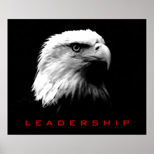 Poster Black & White Leadership Eagle Eyes