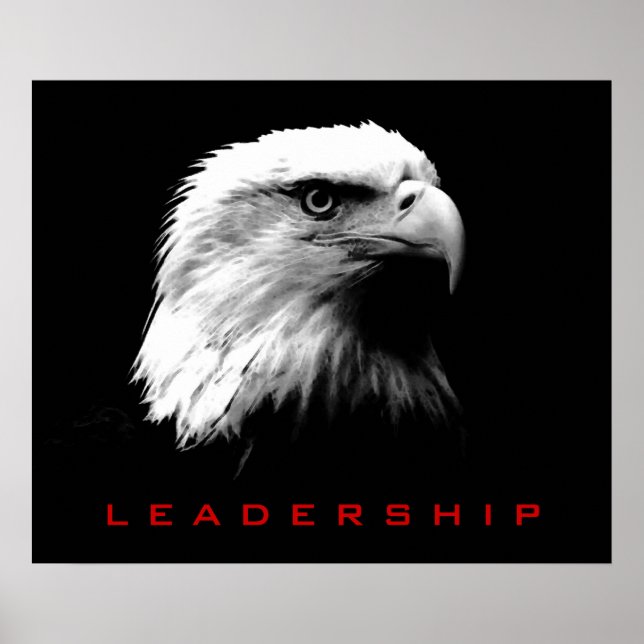Poster Black & White Leadership Eagle Eyes (Devant)