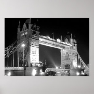 Poster Black White London Tower Bridge