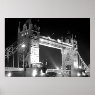 Poster Black White London Tower Bridge