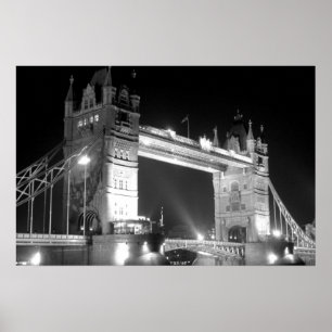 Poster Black White London Tower Bridge