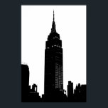 Poster Black & White Pop Art New York<br><div class="desc">Pop Art New York City Skyscraper Silhouette</div>