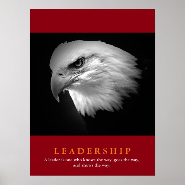 Poster Black White Red American Eagle Leadership (Devant)