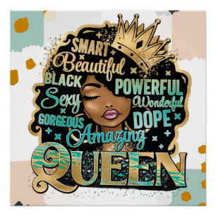 Poster Black women inspirateur positif noir queen mel