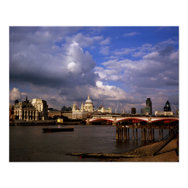 Poster Blackfriars Bridge et la cathédrale Saint-Paul (Devant)