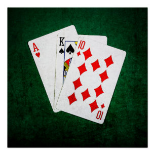 Poster Blackjack 21 point - As, King, Ten