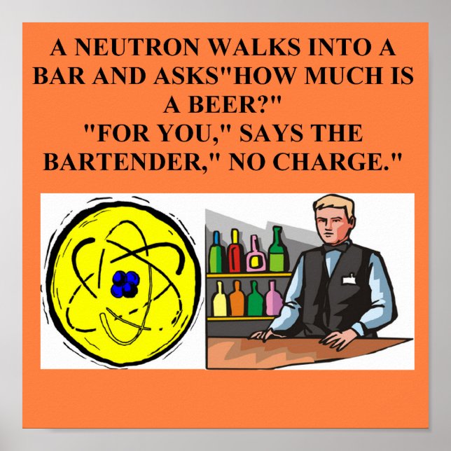 Poster blague de physique des neutrons (Devant)
