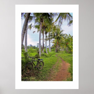 Poster blanc (18" x 24") Ubud Bike Bali