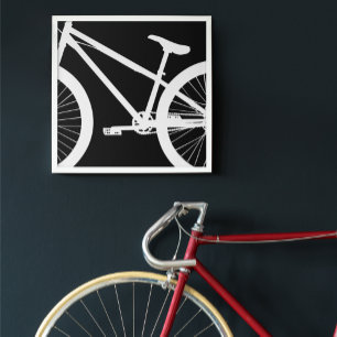 Poster Blanc Bike Silhouette Couleur personnalisée