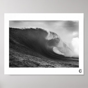 Poster Blanc de noir d'affiche de vague
