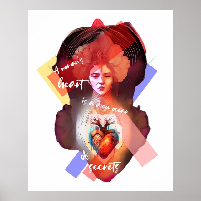 Poster blanc du Coeur d'une femme (Devant)