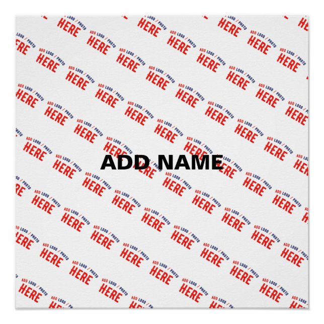 POSTER BLANC PERSONNALISABLE MODERNE ET AUTHENTIQUE MARQU (Devant)