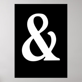 Poster blanc sur l'esperluette noire