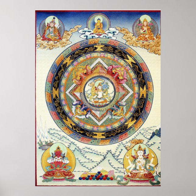 Poster blanc Tara Mandala (Devant)